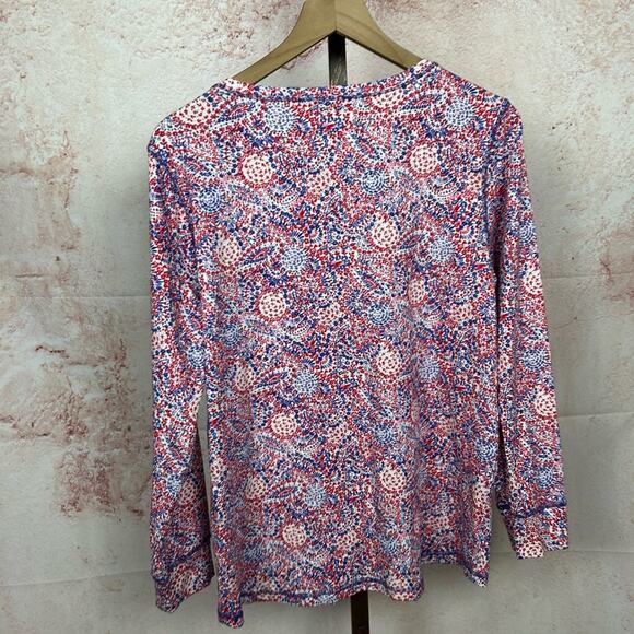 TALBOTS coastal casual americana top size 1X red white blue preppy chic shirt - Picture 4 of 4